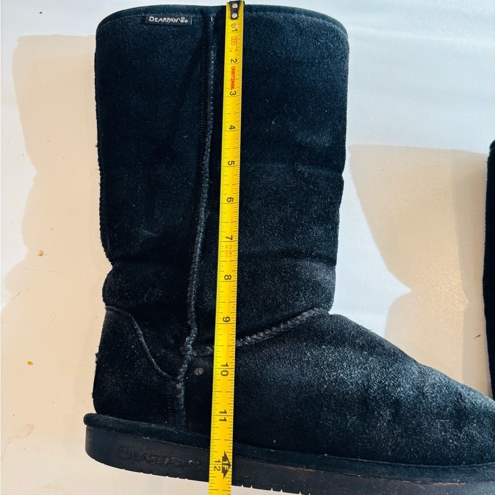 BearPaw Black Suede Winter Boots size 9 - Picture 3 of 12